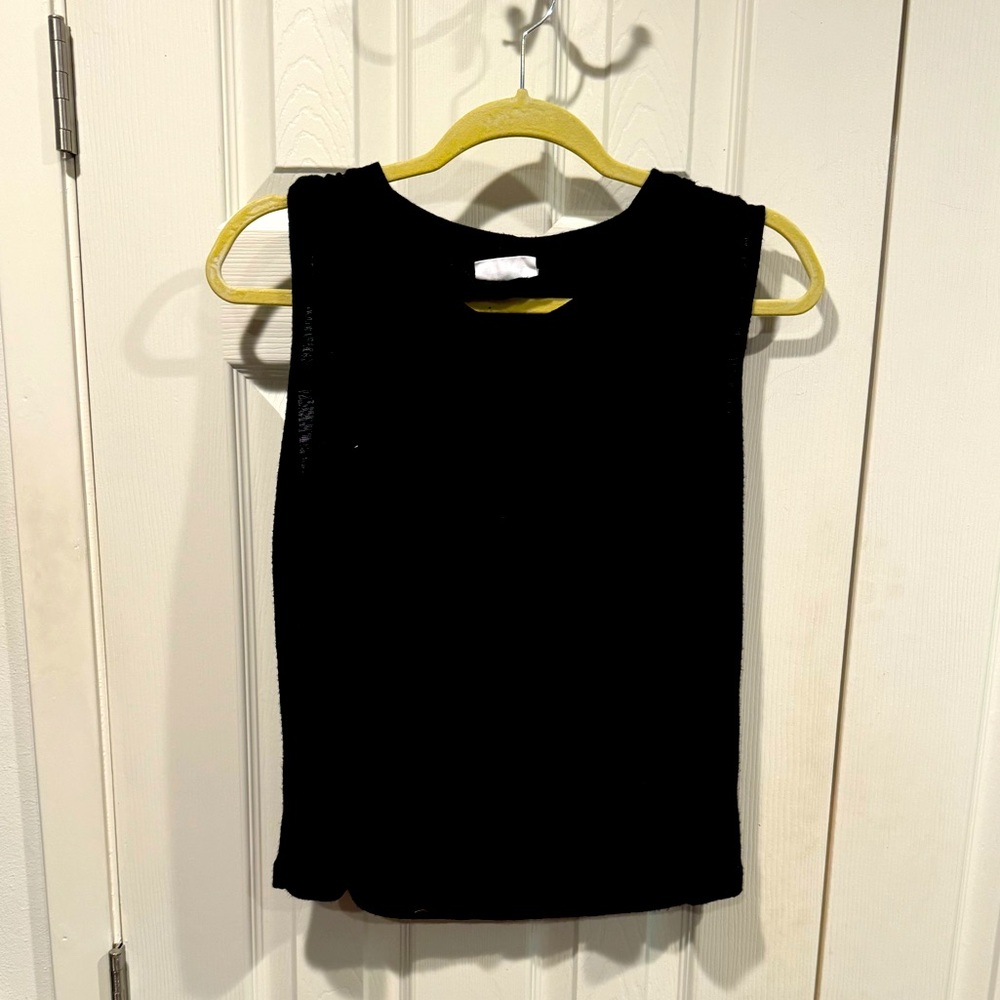 LNA brand Black cut out collar tank top